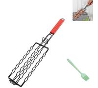 Hot Dogs Grilling Basket,Camping Meat and Vegetable Grill Rack BBQ Grill Basket, Stainless Steel Hot Dog Clip, Non Stick Ham and Sausage Grill Basket, Grilling Tools (1Pcs)
