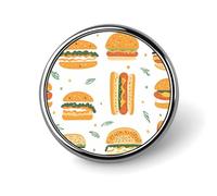 Hot Dogs Sandwiches Hamburger Small Round Button Badge Lapel Pins Badge for Bag 1" Shirt Accessories