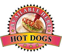 Hot Dogs Sold Here Sticker - Catering Sign Window Decal Cafe Restaurant Ice Cream (Medium A4)