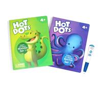 Learning Resources Hot Dots Learn at Home Reading & Maths Set 1, Interactive Preschool Literacy & Maths Learning, 2 Activity Books, 100 Pages, Ages 4+