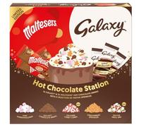 Hot drink chocolate Maltesers & Galaxy Hot Chocolate Station | Xmas Chocolate Gift Set Featuring 6 Sachets & 5 Toppings | Create Your Own Hot Chocolate Experience | Pack of 1