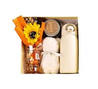 Hot Drink Cups Combination Portable Flower Water Cup Home Furnishings 4 Piece Set Aromatherapy Towel Set (Beige, 21cm)
