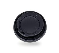 Hot Drink Sip-Through Cup Lids, 12/16 oz, Black, Pack for Travel Coffee and Tea (Pack Of 100)
