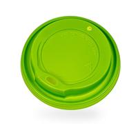 Hot Drink Sip-Through Cup Lids, 12/16 oz, Green, Pack for Travel Coffee and Tea (Pack Of 100)