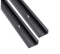 Hot Favorable Aluminum 24" T-Track for Woodworking -Double Cut Profile Universal with Predrilled Mounting Holes -Woodworking and Clamps-Fine Sandblast Black Anodized 2PK
