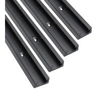 Hot Favorable Aluminum 48" T-Track for Woodworking -Double Cut Profile Universal with Predrilled Mounting Holes -Woodworking and Clamps-Fine Sandblast Black Anodized 4PK