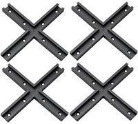 Hot Favorable Aluminum T-Track 3" Intersection Kit -Double Cut Profile Universal with Predrilled Mounting Holes-Aluminum Extrusion CNC Cutting Angle -Fine Sandblast Anodized -4 Pack