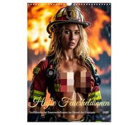 Hot fire heroines - Seductive firefighters in the service of fantasy UK-Version (Wall Calendar 2026 DIN A3 Portrait), CALVENDO 12 Month Wall Calendar