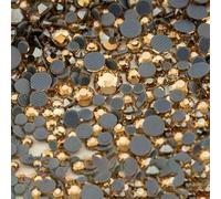 Hot-Fix SS6-SS30 Mix Size Glass Rhinestones Crystal Flatback Glitter Iron On Stones for DIY Clothes Decorations-Golden Shadow-Mix Size(hotfix)-20g