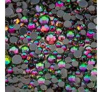 Hot-Fix SS6-SS30 Mix Size Glass Rhinestones Crystal Flatback Glitter Iron On Stones for DIY Clothes Decorations-Green Flare-Mix Size(hotfix)-20g