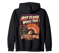 Hot Flash World Tour Menopause Humor Retro Design Zip Hoodie