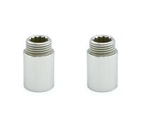 Hot Flow | 30mm Rigid Radiator Valve Extensions 1/2 inch BSP (Satin Nickel) (Pair)