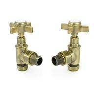 Hot Flow | Bayou Cross-Head Traditional Manual Radiator Valves (Pair) (Antique Brass)