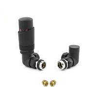 Hot Flow | Cascade Modern Corner TRV Thermostatic Radiator Valve 10mm Compression (Textured Black)