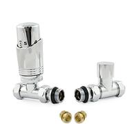 Hot Flow | Cascade Modern Straight TRV Thermostatic Radiator Valve 10mm Compression (Chrome)