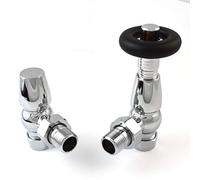 Hot Flow Chrome Jordan Angled TRV Thermostatic Radiator Valve (Pair) Includes Angled TRV Body & One Lock Shield for Quick & Easy Temperature Control.