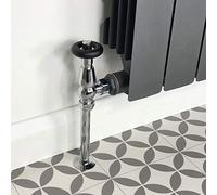 Hot Flow Chrome Jordan Angled TRV Thermostatic Radiator Valve (Pair) Includes Angled TRV Body, Wheel Head, Lock Shield & Pipe Sleeve for Quick & Easy Temperature Control.