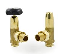 Hot Flow | Maris Old School Traditional Radiator Valves - 1/2 inch - Manual Pair (Un-Lacquered Brass)