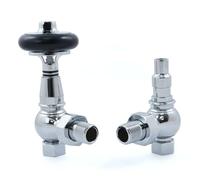 Hot Flow | Morgan Traditional Thermostatic Radiator Valves - Angled (Chrome)