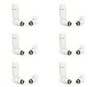 Hot Flow White (Pack of 6) Cascade Corner Modern TRV Thermostatic Radiator Valve (Pair) Includes A Corner TRV Body & One Lock Shield. for Quick & Easy Temperature Control. Perfect for Energy Saving.