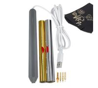 Hot Foil Pen - USB Powered Heat Tool, 4 Metal Tips Replacement, Gold Silver Roll Paper, DIY Craft Embossing Kit, ABS Handle Grip, Scrapbooking Leather | for Adults Teens Card Making