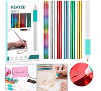 Hot Foil Roll & Hot Heated Foil Pens Set, Foil Quill Tool Freestyle Starter Kit, Includes 1 USB Heat Foil Pen and 6 PCS 5.9inch x 4.26feet Glimmer Foil Rolls for Card Making Craft Stamping Projects