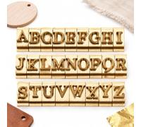 Hot Foil Stamping Machine, 26-Piece A-Z Set, Three Stamping Methods | Embosses Craft Materials, Brass Capital Letter Set, Wood and Cake