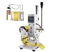 Hot Foil Stamping Machine Dual Use Leather Embossing Bronzing with Digital Display,Manual Wood Paper PVC Card Press Stamper Embosser,Full Scale Base Plate for PVC Pu,10 x 13cm