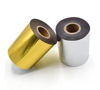 Hot Foil Stamping Paper 1 Roll Gold + 1 Roll Silver 3" x 400ft PU Heat Transfer Anodized Gilded Paper for Hot Foil Stamping Machine (3 inch, Gold+Silver)