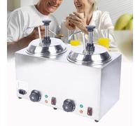 Hot Fudge Warmer with Adjustable Temperature for Commercial Condiment Dispensing in Restaurants
