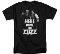 Hot Fuzz Here Come The Fuzz T Shirt Mens Licensed Police Comedy Movie Tee Black