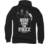 Hot Fuzz - Mens Here Come The Fuzz Hoodie, X-Large, Black