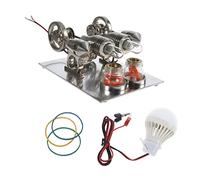 Hot Generator Double Cylinder Stirling Engine Motor Heat Education Model Toy High-tech Desktop Ornaments Desktop Ornaments For Adults Men Women Office