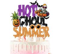 Hot Ghoul Summer Cake Topper, Hawaiian Summer Beach Halloween Pool Cake Decor