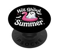 Hot Ghoul Summer Flamingo Ghost Summerween PopSockets Adhesive PopGrip