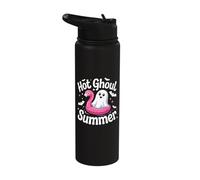 Hot Ghoul Summer Flamingo Ghost Summerween Stainless Steel Insulated Water Bottle