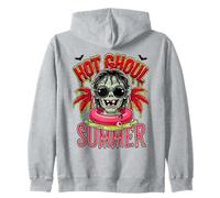 Hot Ghoul Summer Punk Skull Spooky Goth Summerween Zip Hoodie