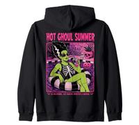 hot ghoul summer skeleton halloween monster funny Zip Hoodie