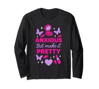 Hot Girl Anxiety Glam Therapy Humor Overthinking Aesthetic Long Sleeve T-Shirt