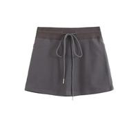 Hot Girl Drawstring Casual Sports Skirt Women's Summer Ins High Belt Bottoms Slimming A-Line Skirt-Dark Gray-L