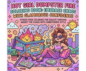 Hot Girl Dumpster Fire Coloring Book: Embrace Chaos with Glamorous Confidence: Stress-Free Coloring for Adults Thriving Amidst the Chaos with Unbothered Style