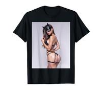 Hot Girl on T-shirt for Men - Sexy Bad Kitty Pinup Girl T-Shirt