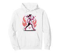 Hot Girl Walk Silhouette Headphones Sunset Women Walking Pullover Hoodie