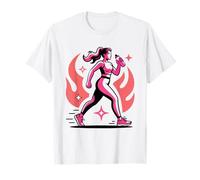 Hot Girl Walk Silhouette Headphones Sunset Women Walking T-Shirt