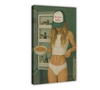 Hot Girls Eat Pasta Canvas Poster Wall Art Decor Print Picture Paintings for Living Room Bedroom Decoration 20x30inch(50x75cm)