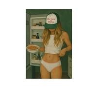 Hot Girls Eat Pasta Canvas Poster Wall Art Decor Print Picture Paintings for Living Room Bedroom Decoration 08x12inch(20x30cm)