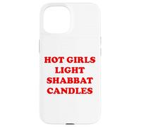 Hot Girls Light Shabbat Candles Good Shabbos Challah Shalom Case for iPhone 15