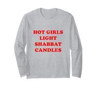 Hot Girls Light Shabbat Candles Good Shabbos Challah Shalom Long Sleeve T-Shirt