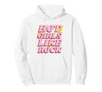 Hot Girls Like Rock (Music Love Statement) Pullover Hoodie