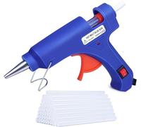 Hot Glue Gun,ChaneeHann 20W Mini Glue Gun with 30 PCS Glue Sticks (7mm x 150mm),Card ON-Off Switch Heating Hot Melt Gun for Hobby,Craft,Home Repairs,Fabric,Wood,Glass,DIY Arts (Blue)